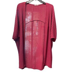 Rolla Coster Sheer Ribbed Cardigan Kimono | Burgundy Wine | Made in USA | Size S